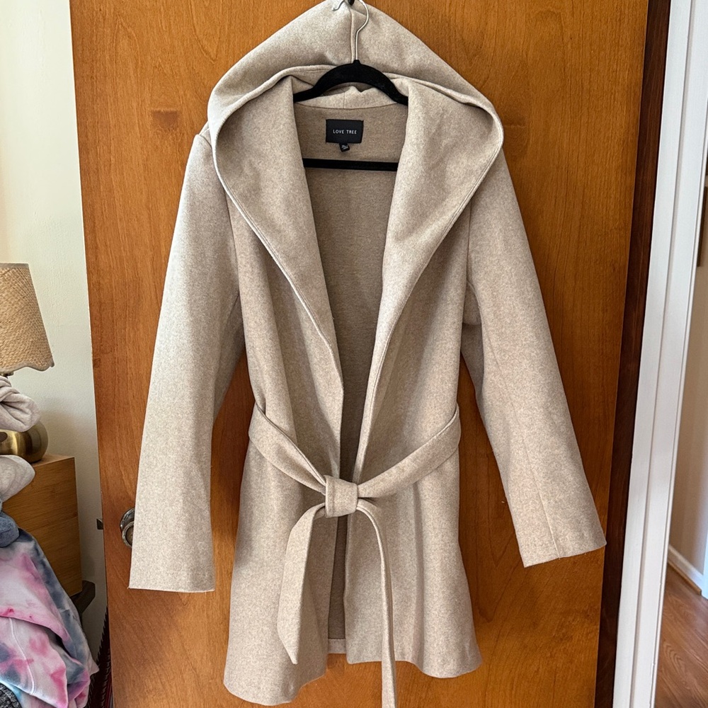 Love Tree Beige Hooded Jacket